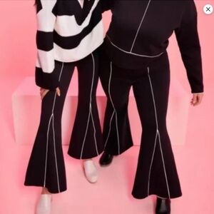 Victor Glemaud for Target Flared Athletic Pants Black w/White Piping Size Med